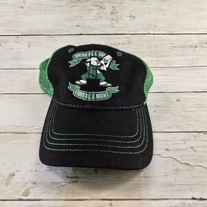 Concept One Accessories Drink All Day Fight All Night Trucker Hat Black Green
